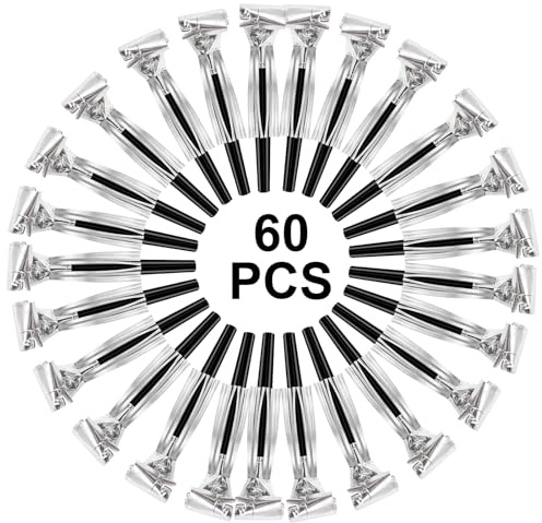 Eorbow 60 Packs Silver Noise Makers, Metallic Fringed Party Blowers, Horns Musical Blowouts Whistles for Birthday Party, Sporting Events, Graduation, Party Favor Supplies Adults