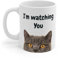 MugsByAly Cat Mug “I'm Watching You - Humorous Coffee Mug with Intense British Shorthair for Cat Lovers