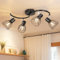 Kimjo Deckenstrahler LED 4 Flammig Schwenkbar - Deckenstrahler Schwarz 4 Flammig Deckenlampe Strahler Deckenleuchte 4 Flammig E14 - Wohnzimmer Lampe Küche Decke Spotbalken Nein Leuchtmittel