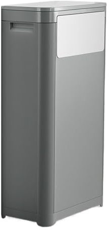 DZYHFCO Waste Bin 25 L/6.6 Gallon Kitchen Trash Can with Lid, Press Top Trash Bin, Space Saving Plastic Garbage Bin with Handle for Living Room Office Hotel Commercial Rubbish Bin(Gris)