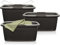 Hausfelder Wäschewanne 58x37x25cm, Wäschekorb 3er Set, stabile Wäschewannen mit Henkel (Anthrazit-Schwarz, 3 Wannen)