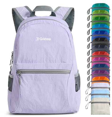 G4Free Kleiner 20 l faltbarer ultraleichter wasserdichter Rucksack für Camping, Wandern, Radfahren, Herren und Damen