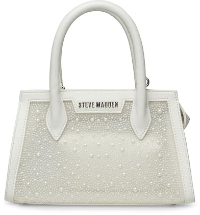 Steve Madden Damen Peach Mesh/Pearl Top Handle Pfirsichnetz/Perlengriff Oben, weiß