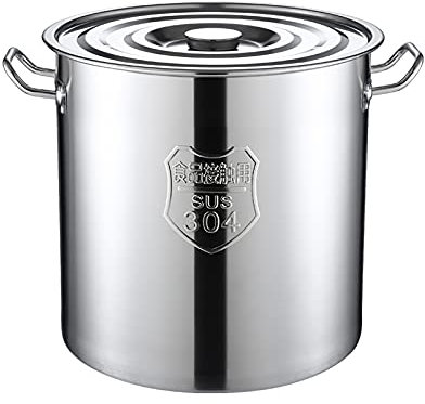 OWOHYG Olla con Tapa de Acero Inoxidable, ollas Grandes y Profundas de Acero Inoxidable para inducción, Cacerola para cocinar(37 * 35cm(30L))