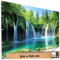 TRIOSK Sichtschutz Garten Deko Zaun Plane Blickdicht groß mit Zaunblende Motiv Wasserfall Kroatien Krka Park für Balkon Terrasse Zaunelement Doppelstabmatten Gartenzaun PVC 250x150 cm