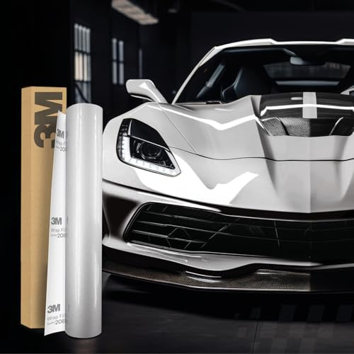 3M 2080 Film de wrapping de voiture - 30 x 152 cm - Film autocollant pour voiture, moto, bateau - 3D - Avec canaux d'air - Pour le film (G120 blanc brillant)