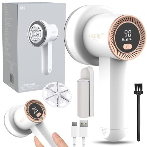 GASHIO M2 Fusselrasierer Elektrisch Aufladbar – Leistungsstarker Fusselentferner & Fuselrasier für Kleidung – Lint Remover, Fabric Shaver, Entfussler, Flusenentferner – Ideal für Textilien & Pullover