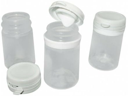 20ml Empty Paint Pots x 20 - Small Plastic Containers for Ink/Glue/Enamel/Acrylic/Modelling/Art/Crafts - Mixing Tester Tubs for Artists - Refillable - Hinged Flip Top Lid (5)