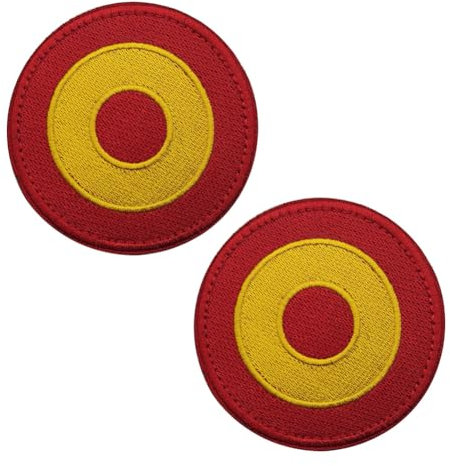 2 parches bordados de la bandera de España, apliques tácticos, insignias para coser, insignias de hombro, gancho para el hombro, para ropa, bolsas, mochila (rojo amarillo)
