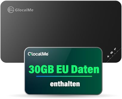 GlocalMe U3 4G Mobiler WLAN Router mit 30GB Europa Daten | Keine SIM-Karte nötig, MiFi Hotspot, Verfügbar in über 200 Ländern, tragbares WLAN für unterwegs ohne vertrag