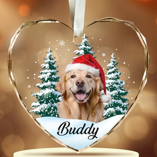 Personalisierte Weihnachtskugeln mit Fotos Hundebegleiter Kristall Weihnachtsbaumschmuck Selbst Gestalten Weihnachtssgeschenke für Tierliebhaber, Hunde, Katze