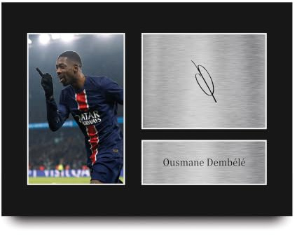 HWC Trading Ousmane Dembélé Paris Blue and Reds Geschenke Gedrucktes Signiertes Autogramm Foto für Fußball Anhänger and Fans - A4