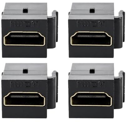 Ausi 4 Pezzi Adattatore HDMI Keystone Femmina-femmina Con Inserto Jack 3D 4K Per Piastre a Muro Keystone Standard (nero)