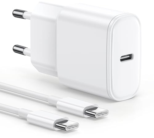 Cargador Carga Rapida para iPhone 17/16/15, 20W USB C Enchufe con 2M Cable | USBC Cargador Rápido Compatible con iPhone 17 Air/17 Pro/17 Pro Max/16 15 16e/16 15 Pro Max/16 15 Pro, iPad Air/Mini/Pro