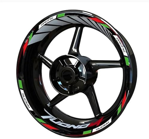 Aufkleber Motorrad Reflektierende Felgenaufkleber Für Aprilia Für Tuono V4, Streifenband, Nabenaufkleber Wetterfeste Felgenaufkleber(Farbe 1)