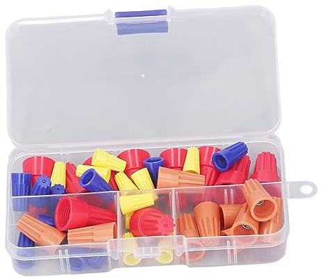 Haofy Elektrische Drahtkappen-Verbindungsmuttern-Sortiment Langlebige 40-teilige Twist-Draht-Verbindungsklemme mit 4 Typen für Feste Verbindung, Flammhemmendes PVC-Material, Motor und Stromversorgung