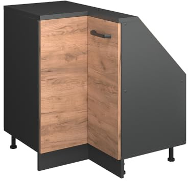 Vicco Eck-Küchenschrank für Dachschrägen R-Line, Goldkraft Eiche, 75.6 cm mit 1 Tür