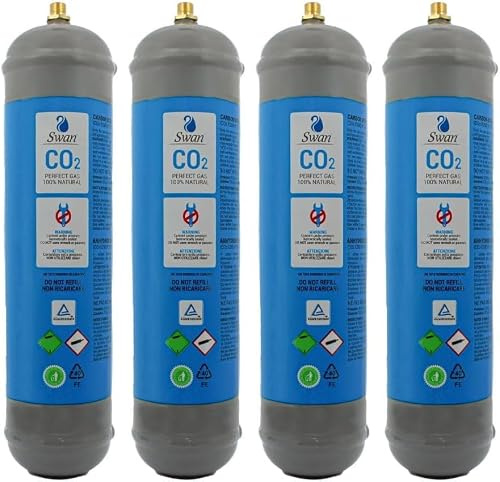 Bombona de CO2 de 600 g, para uso alimentario, E290, CO2 para agua con gas, bombonas de CO2 desechables, M11x1, para casa y oficina, con certificación TUV (4)