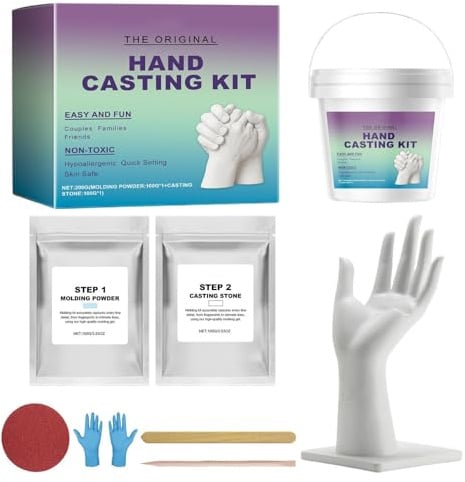 Fravsiu Kit per Calco Mano Coppie Stampo per Calchi in Gesso Fai da Te