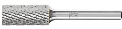PFERD Zylindrischer Hartmetall-Fräser, unbeschichtet (hell), Doppelschnitt, glattes Ende, 1/4-Zoll-Schaft, 1,27 cm Kopfdurchmesser, 2,5 cm Kopflänge (SA-5)