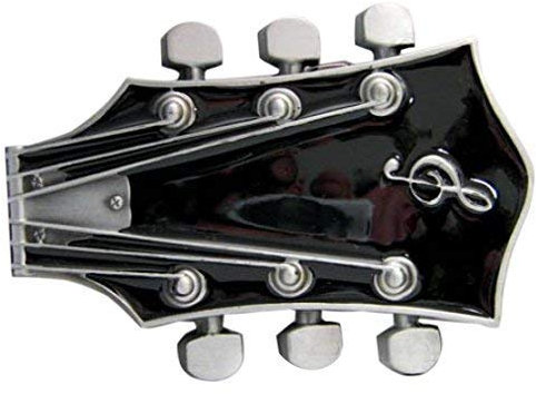 Buckle Gitarrenkopf, schwarze Gitarre, Guitar, Gürtelschnalle