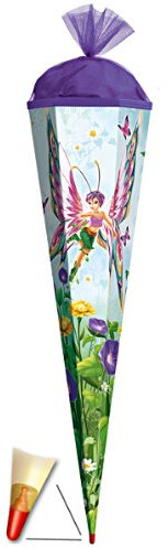 Schultüte - Schmetterlingsfee 50 cm - mit Tüllabschluß - Zuckertüte Roth Schmetterling Schmetterlinge Blumen Blume Elfe Fee