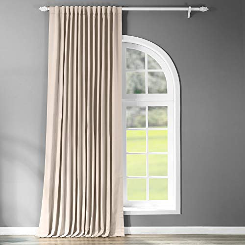HPD Half Price Drapes Extra Wide Darkening Curtains for Bedroom & Living Room 100 X 108 (1 Panel), BOCH-120601-108-DW, Egg Nog, Polyester Blend, 100 W x 108 L (Pack of 1)