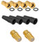 HB-DIGITAL Set: 4X F-Stecker 7mm Vergoldet mit Gummidichtung breite Mutter + 2X F-Verbinder Buchse Vergoldet HQ + 4X Gummitüllen Wetterschutztüllen für Koaxial Antennenkabel Sat Kabel BK Anlagen