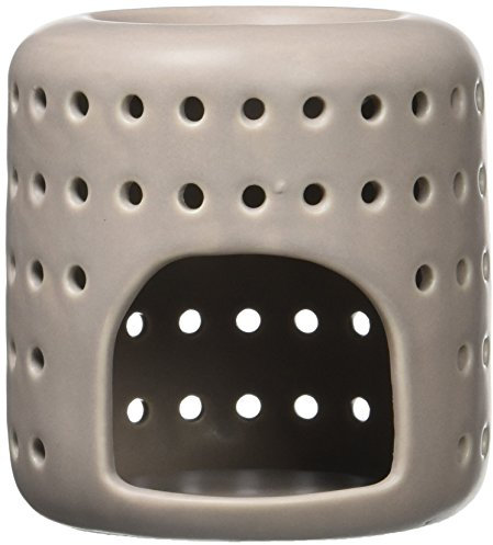Zen’Arôme - Duftlampe für Duftwachs und Schmelzwürfel - Duftbrenner und Diffuser für Ätherische Öle - Aromatherapie - Dekorativer Teelichthalter aus Grauer Keramik, Höhe: 9,5 cm