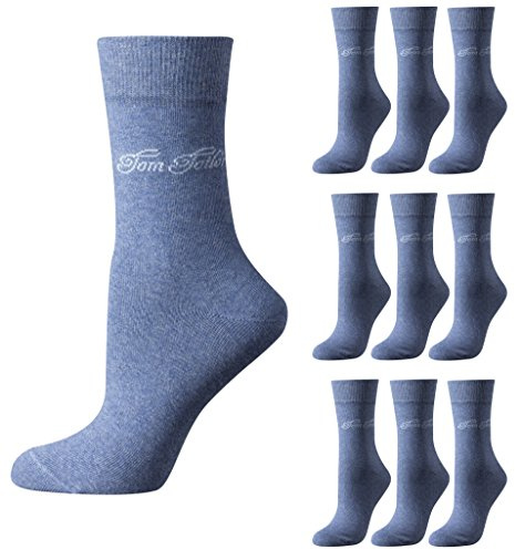 TOM TAILOR 9er Pack Basic Women Socks 9703 434 light denim melange Mehrpack Strümpfe Socken, Size:35-38
