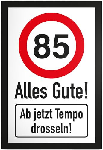 DankeDir! 85 Tempo Drosseln Schild - Alles Gute Geschenk 85. Geburtstag Geschenkidee Geburtstagsgeschenk Fünfundachtzigsten Geburtstagsdeko Partydeko Party Zubehör Geburtstagskarte
