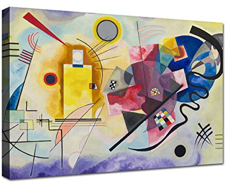 canvashop Quadri Moderni Kandinsky giallo rosso blu (100x70 cm)