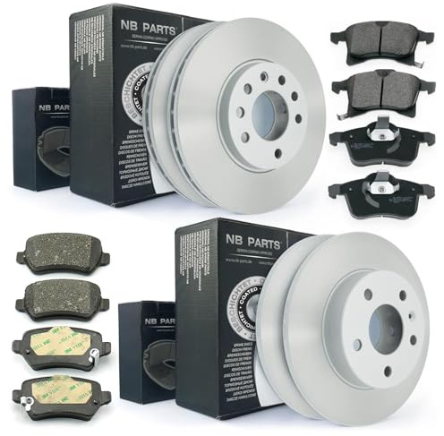 NB PARTS Bremsscheiben + Bremsbeläge vorne hinten passend für Opel Astra H Combo Meriva Zafira B