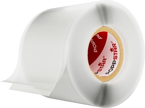 POPPSTAR selbstverschweißendes Silikonband, 3m x 38mm, Isolierband und Dichtungsband (Wasser, Luft), transparent, 1 Rolle