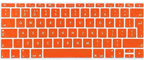 FINDING CASE EU/UK Apple keyboard skin cover Compatible MacBook Pro 13 Inch A1708 2017/2016 Release (No Touch Bar) & New MacBook 12 Inch A1534-Adhesive Premium Ultra Thin Keyboard Cover (Orange)