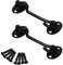 BuxiuGK 2 Pezzi Gancio in Acciaio Inox 4 Pollici/100mm,Gancio per Finestra con 8 Viti di Montaggio per Porta Fienile, Armadio, Finestra,Nero