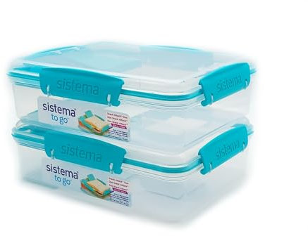 Sistema 2er Pack Lunchbox/Lunch Snack Attack Duo To Go, 975ml - Farbe mint