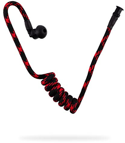 Schallschlauch aus Nylon | Funkgeräte Zubehör | Security Zubehör | Schallschlauch Polizei | Ohrhörer Schallschlauch für Security Kopfhörer, Security Ohrhörer | Bajonettverschluss | Farbe: Rot-Schwarz