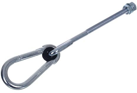 NAJDER Set di 2 ganci per altalena M10 con moschettone da 10 mm, gancio girevole a vite di tipo A zincato per amaca da parco giochi, corda da giardino, resistente