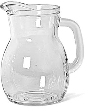 Tradineur - Jarra de cristal con asa 0.25 litros jarra pequeña miniatura