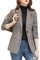 ebossy Damen Revers 2 Knöpfe Boyfriend Blazer Anzug Hahnentritt Plaid Jacke Mantel, Z-grau, Large