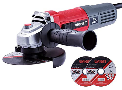 WONET 850W Professional Smerigliatrice Angolare NAG08-125P, Ø Disco 125 mm, 12000RPM, con 2 lame