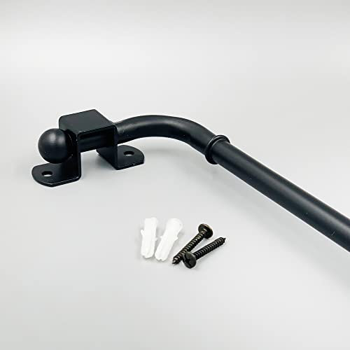Extendable Curtain Rod Poles Ball Type Without Rings - Swinging Arm Drapery Rods for Insulation of Doors or Windows Made with Durable Brass Material (F. Black, 60 x 110CM)