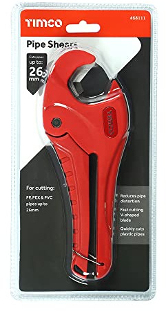 TIMCO Rörsaxar – slitstarkt – snabbklippande V-format blad – utmärkt för användning på plaströr – 0–26 mm