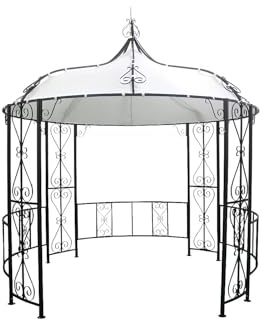 Vente-unique - Kiosque de Jardin en métal façon Fer forgé D300 x H305 cm - Noir - TILCARA