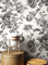 NEWROOM Papier peint Blanc Fleur Intissé - Floral Crème Noir Roses Béton Romantique