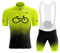 Herren Radtrikot Set Fahrrad Kurzarm Set mit 9D gepolsterten Trägerhosen MTB Rennrad Fahrradtrikot Fahrrad Shirts Bib Atmungsaktiv Schnell Trocknend für Radfahren MTB Jogging (Grün B,M)