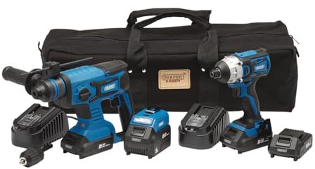 DRAPER 24021 - D20 20V Impact Driver and SDS+ Drill Kit