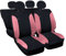Susy Shop Coprisedili Auto Compatibili Per 500 Made In Italy Set copri sedili Colorati (Nero/Rosa)