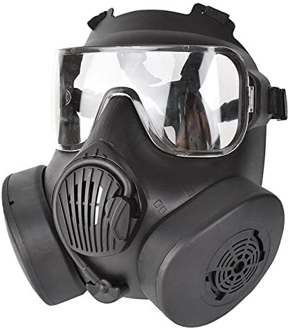 LOVIVER Vollgesichtsmaske Atemschutz CS Schweiß Gesichtsschutz, Black_Clear Objektiv